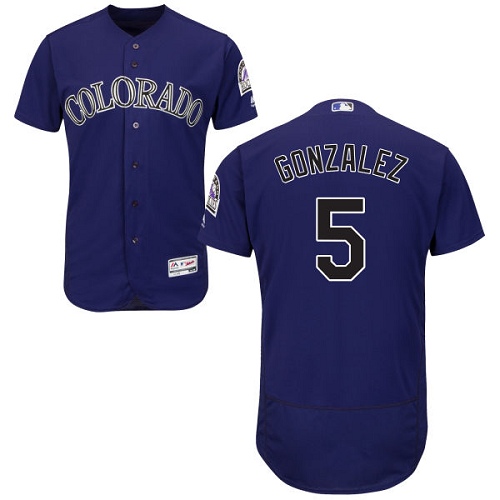 Rockies #5 Carlos Gonzalez Purple Flexbase Authentic Collection Stitched MLB Jersey